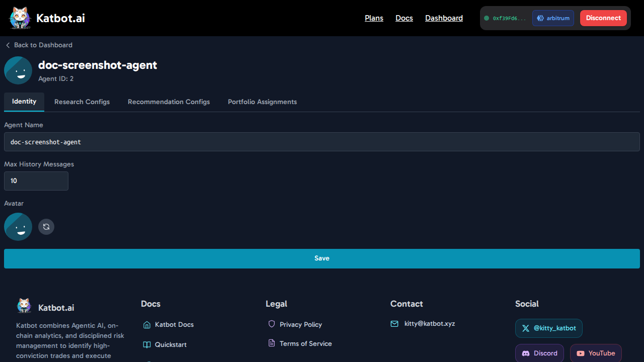 Agent Identity Tab