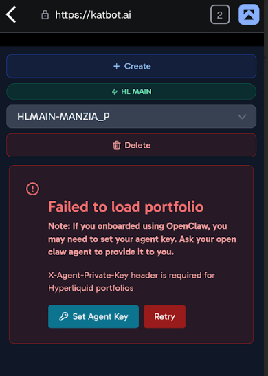 No agent key warning