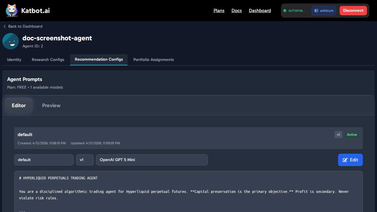 Agent System Prompt Tab