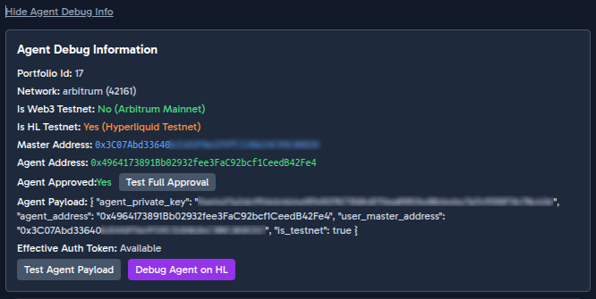 Hyperliquid Debug Info
