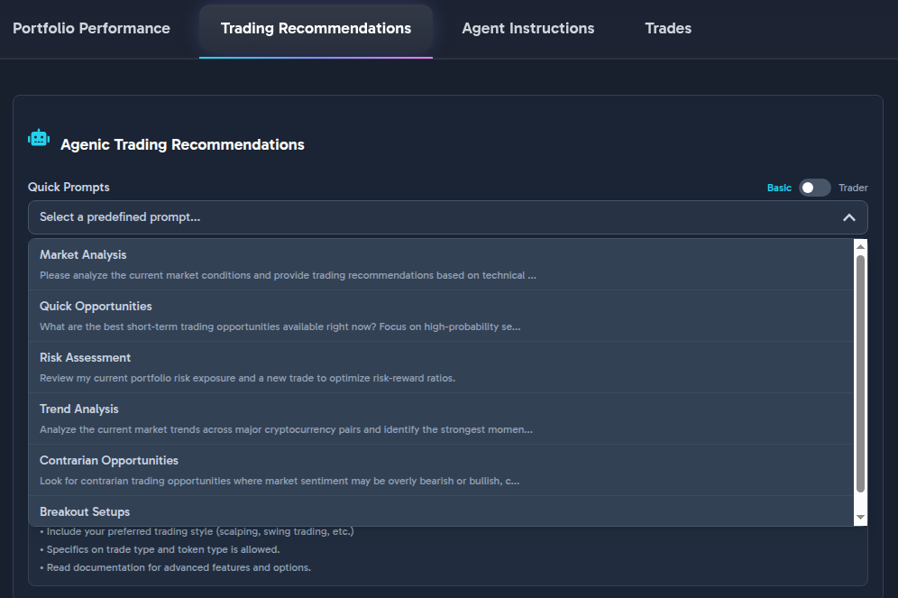 Quick Prompts Interface