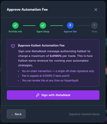 Wizard Step 3 — Approve Builder Fee